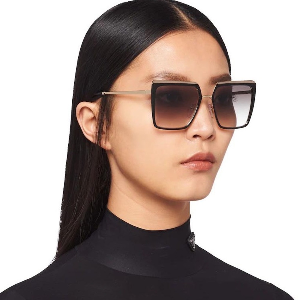 NEW PRADA PR58WS 1AB5Z1 POLARIZED WOMEN’S SUNGLASSES PRADA PR 58WS BLACK EYEWEAR - Picture 7 of 14